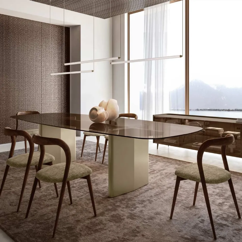 Moderne LED-lampe i ribbet glas med et eksklusivt design fremstillet i Italien - Lys Viadurini