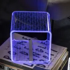Rgb Led Lampe i Transparent Akryl Krystal Laser Decor - Robiola Viadurini