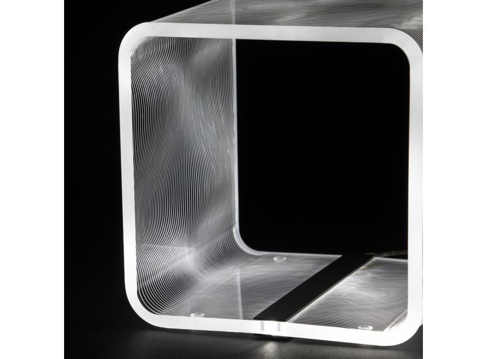Rgb Led Lampe i Transparent Akryl Krystal Laser Decor - Robiola Viadurini