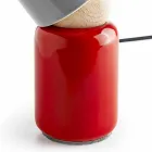 Moderne bordlampe lavet af keramik og bøg træ lavet i Italien Asien Viadurini