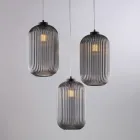 Moderne lampe i glas og metal, fremstillet i Italien, ideel til ethvert rum - Aquila Viadurini