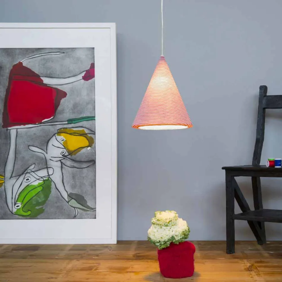 Moderne ophængt lampe In-es.artdesign Jazz Stripe i farvet uld Viadurini