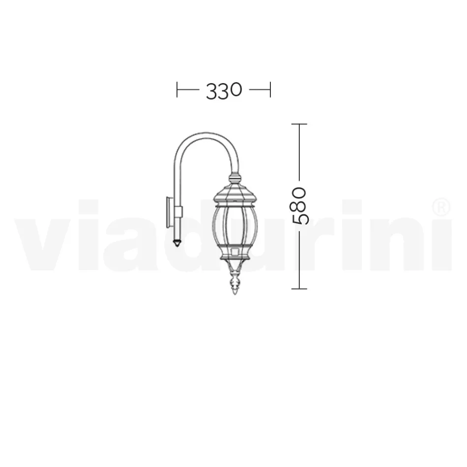 Vintage stil udendørs væglampe i aluminium Fremstillet i Italien - Empire Viadurini