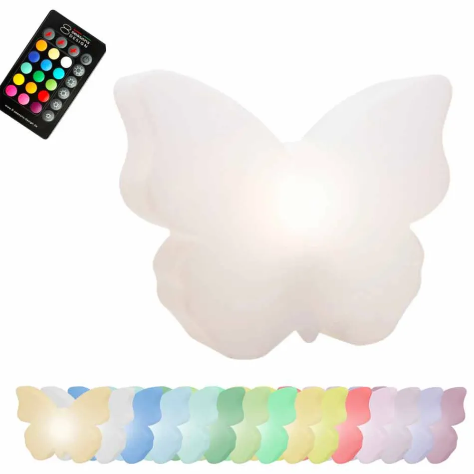 Lampe til udvendige eller indvendige, White Butterfly Modern Design - Farfallastar Viadurini