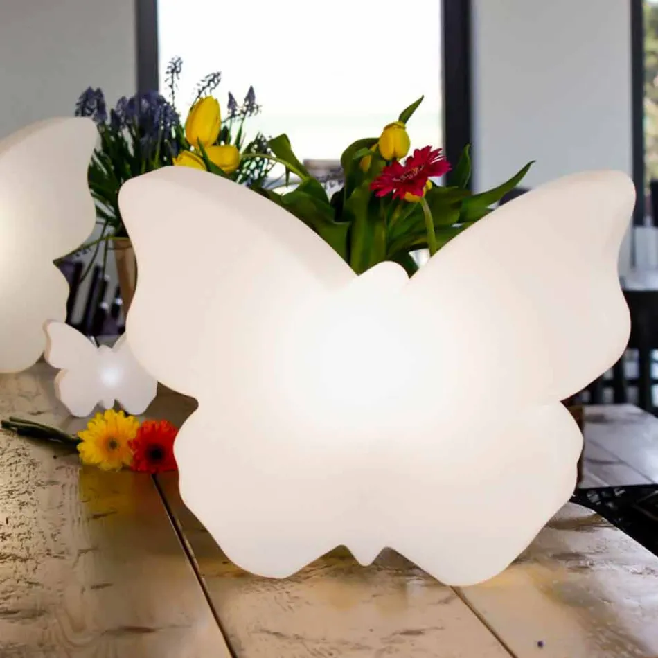 Lampe til udvendige eller indvendige, White Butterfly Modern Design - Farfallastar Viadurini