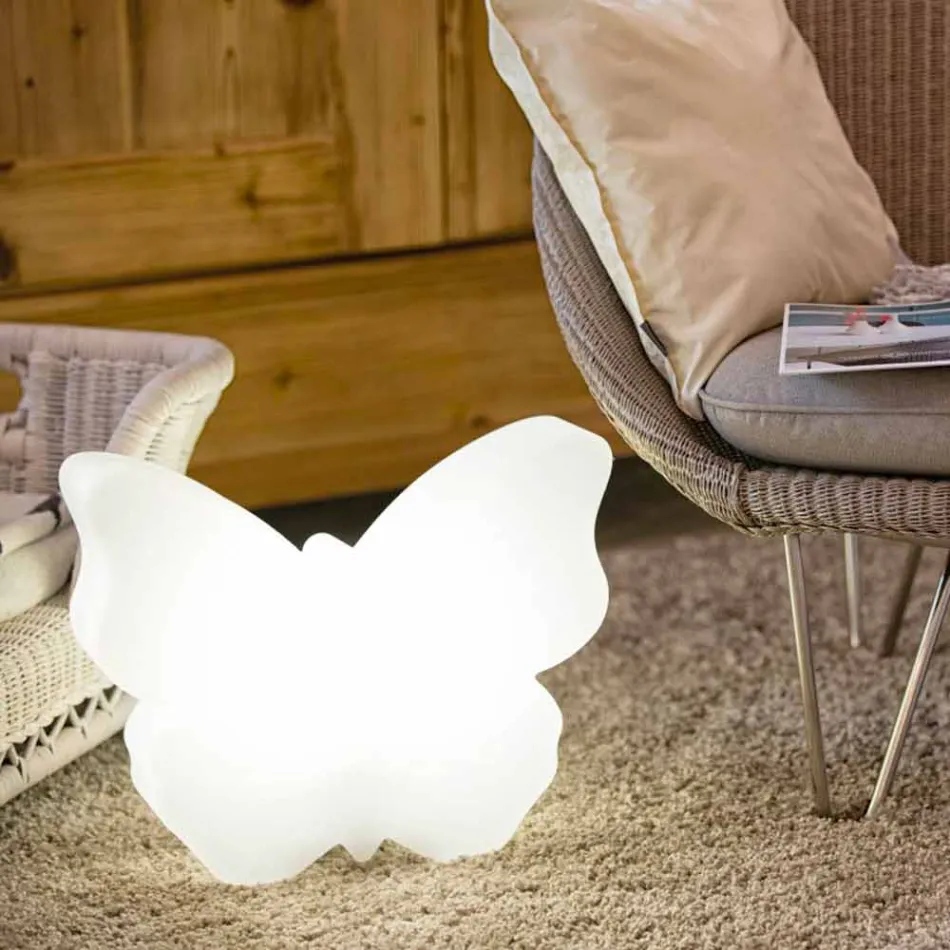 Lampe til udvendige eller indvendige, White Butterfly Modern Design - Farfallastar Viadurini