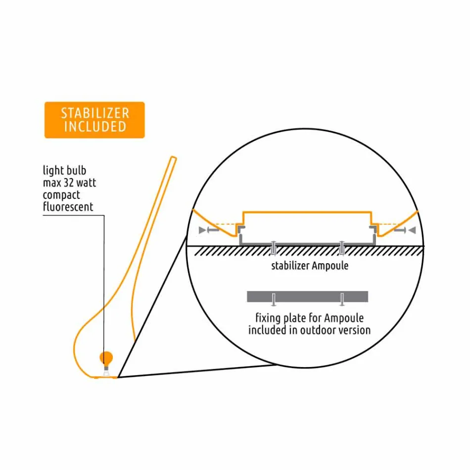 RGB gulvlampe Vase med dekoration med plastikdesign - Ampul fra Myyour Viadurini