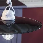 Nedhængt ups og downs lampe i hvid keramik og sort metal - power Viadurini