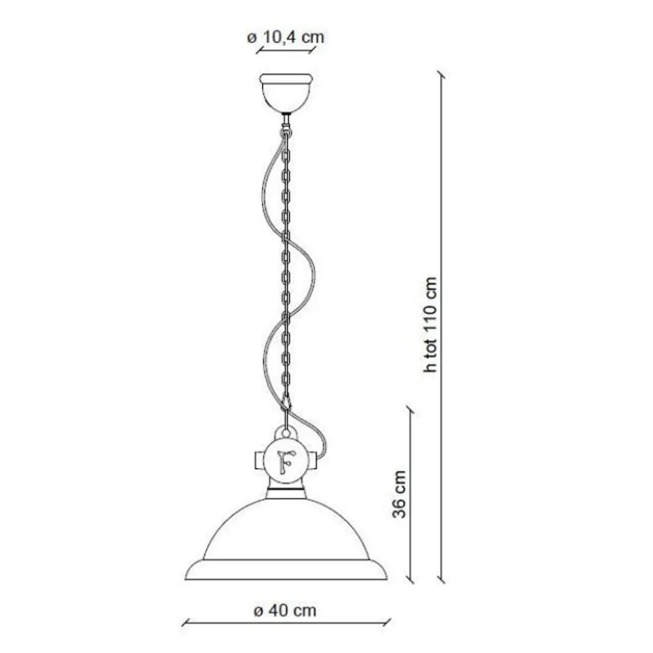 Keramik og jern håndværker og industriel hængelampe - industriel Viadurini
