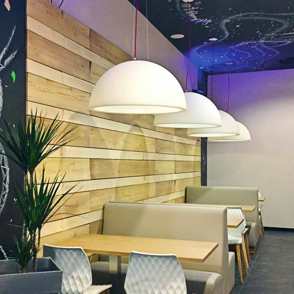 Farvet suspension lampe Slide Cupole polyethylen lavet i Italien Viadurini