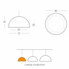 Farvet suspension lampe Slide Cupole polyethylen lavet i Italien Viadurini