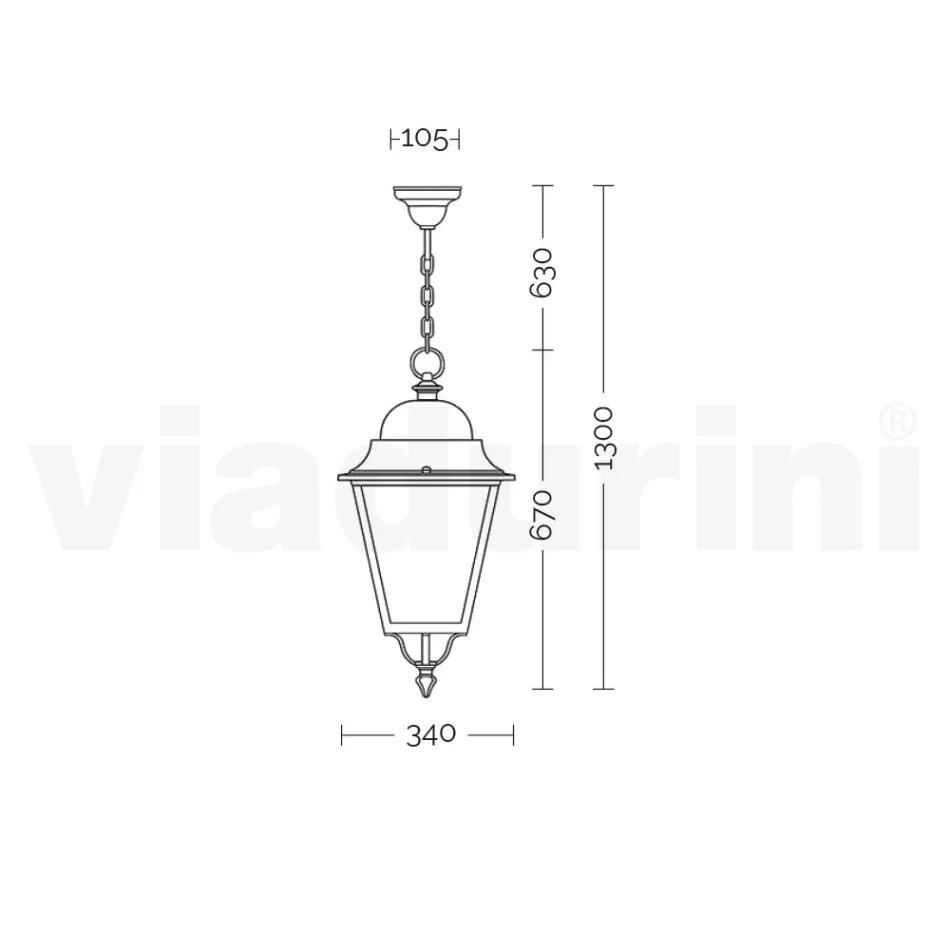 Udendørs hængelampe i aluminium og glas Made in Italy - Bonaria Viadurini