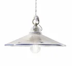 Pendellampe i håndmalet keramik og jern 3 størrelser - Asti Viadurini