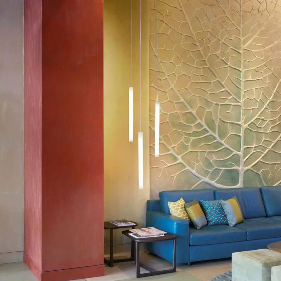 Suspension lampe methacrylat Slide Flux Hængende tynd lavet i Italien Viadurini