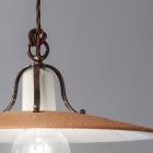 Op og ned ophængslampe i jern og rå keramik - Bologna Viadurini