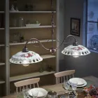 Hængelampe 2 lys i håndlavet keramik med Passanastri - Napoli Viadurini