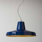 Hængelampe 42 cm i messing og toskanske majolica Rossi - Toscot Viadurini