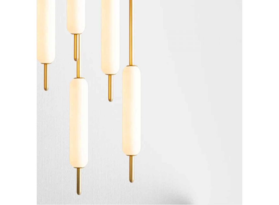 Hængende lampe med 1, 3 eller 6 lys i messing moderne design - Typha af Il Fanale Viadurini