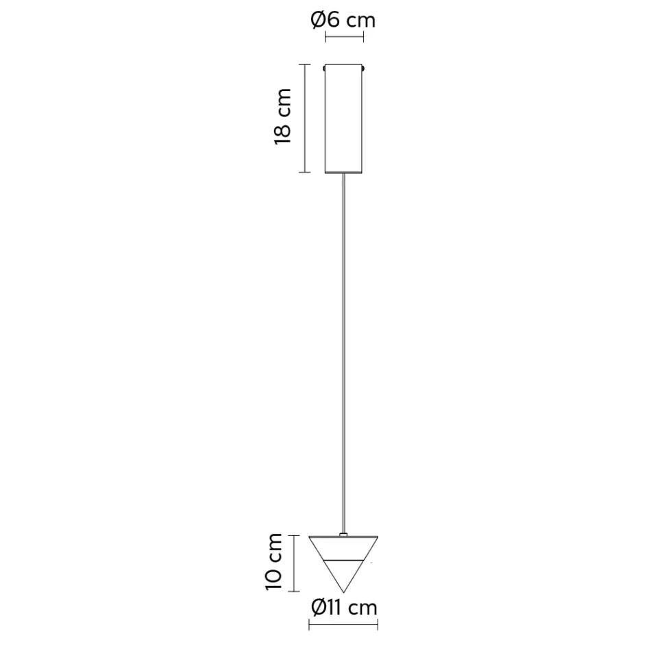 Pendellampe i sort aluminiumstråd og stor designkegle - Mercado Viadurini