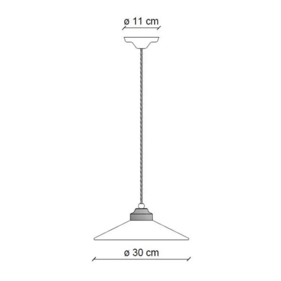 Suspenderet lampe Håndlavet keramik og vintage antik messing - farver Viadurini