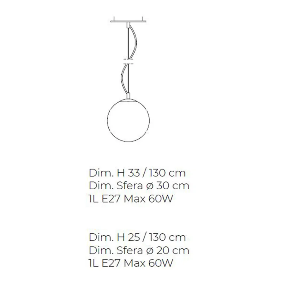 Håndlavet hængende lampe i blæst hvidt Venedig-glas - sne Viadurini