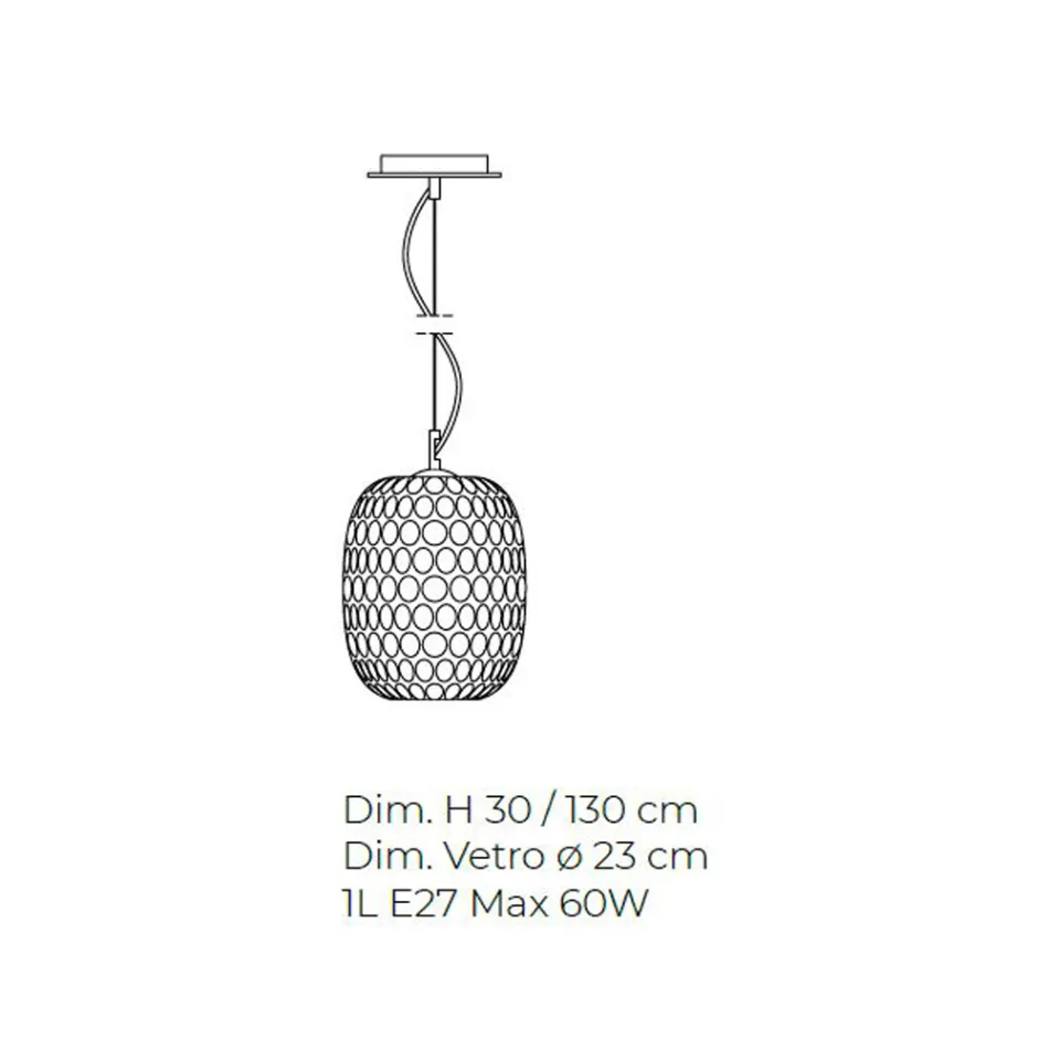 Håndlavet hængende lampe i blæst venetiansk glas - Cloe Balloton Viadurini