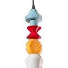 Gul eller grøn retro keramisk hængelampe fremstillet i Italien - Ferroluce Lariat Viadurini