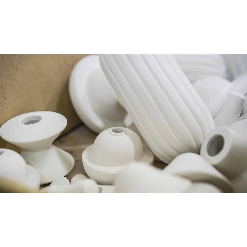 Gul eller grøn retro keramisk hængelampe fremstillet i Italien - Ferroluce Lariat Viadurini