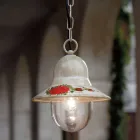 Udendørs hængende lampe i håndmalet hvid aluminium - Imperia Viadurini