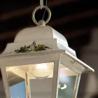 Ophængt udendørslampe i hvid aluminium og håndlavet dekoration - Gorizia Viadurini