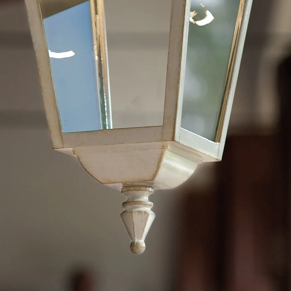 Ophængt udendørslampe i hvid aluminium og håndlavet dekoration - Gorizia Viadurini