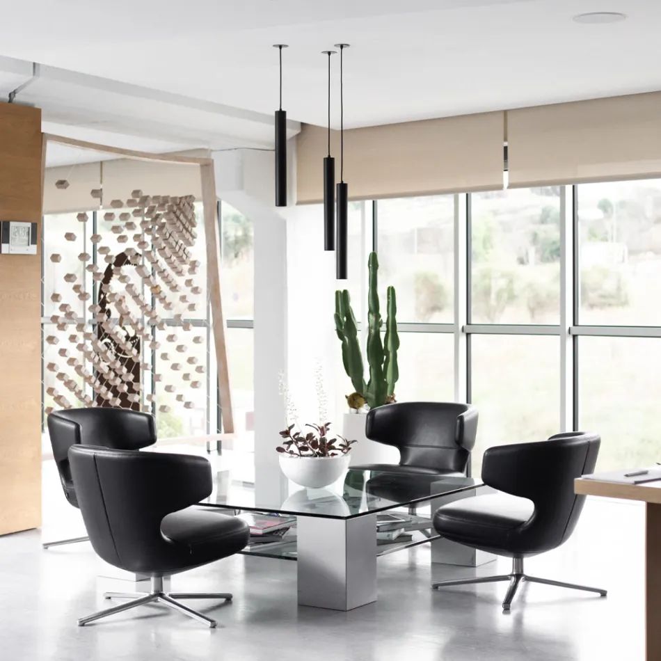 Nedhængt forsænket lampe i hvid eller sort aluminium, 2 stk - Rebolla Viadurini