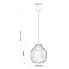 Rund Design Hængelampe i Hvidt Filigran Glas - Campingvogn Viadurini