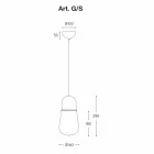 Vintage design hængende lampe i messing og glas - Aldo Bernardi Guinguette Viadurini