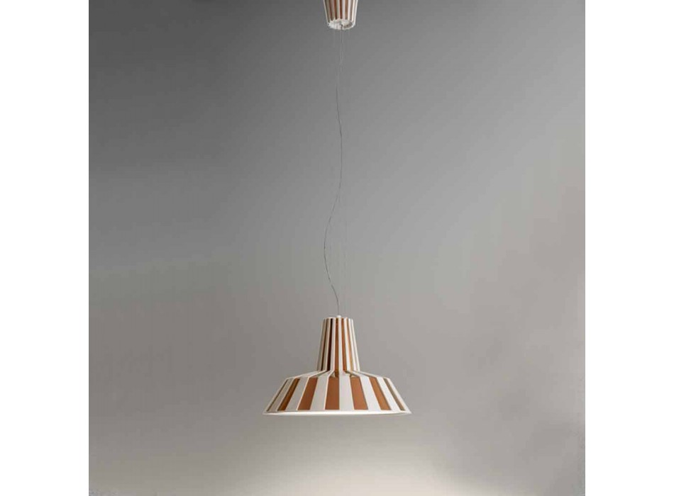 Suspenderet designlampe i keramisk stribet - Budin Viadurini