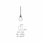 Design hængende lampe i metal og gennemsigtigt glas fremstillet i Italien - Clizia Viadurini