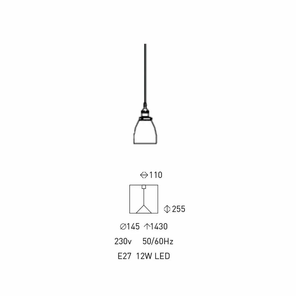 Design hængende lampe i metal og gennemsigtigt glas fremstillet i Italien - Clizia Viadurini