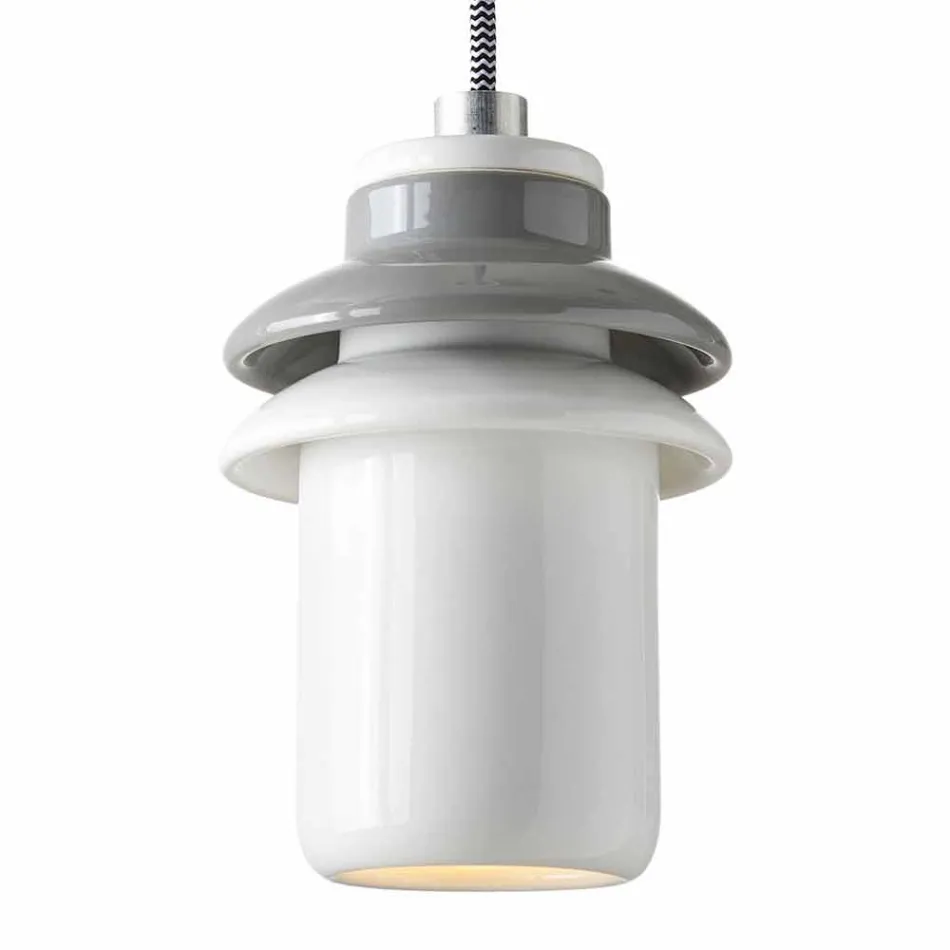 Suspenderet lampe af moderne design i keramik lavet i Italien Asien Viadurini
