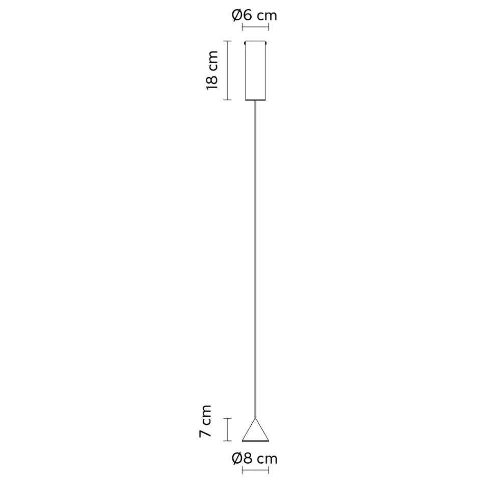Suspenderet Lampe Sort Aluminium Wire Cone Lille Minimal Design - Mercado Viadurini