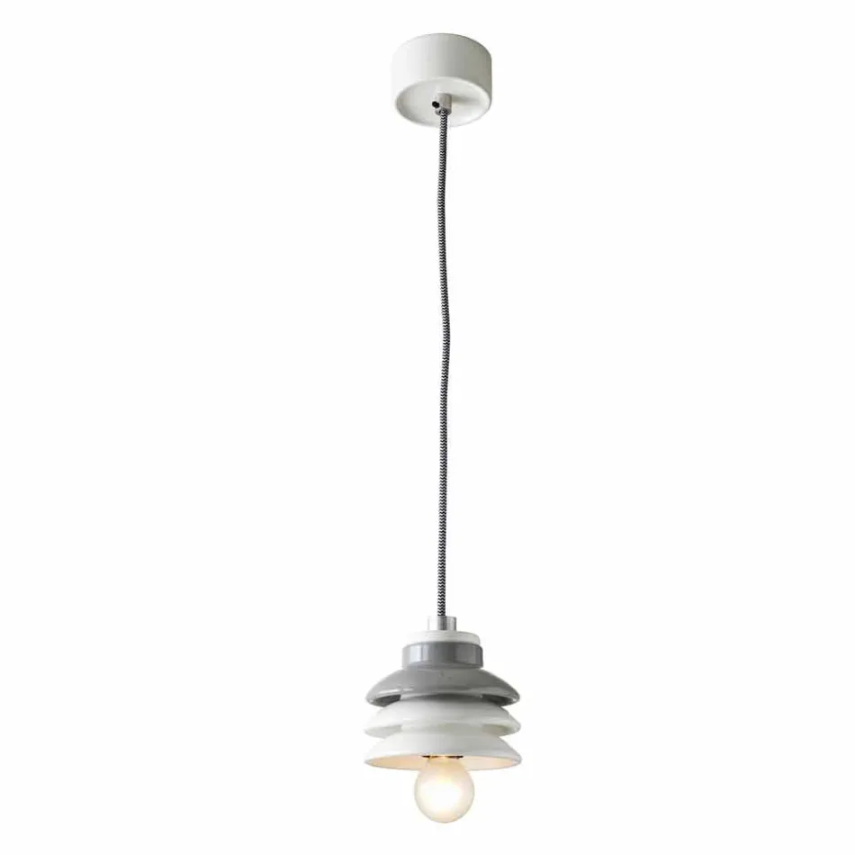 Suspension lampe i keramik og moderne aluminium lavet i Italien Asien Viadurini
