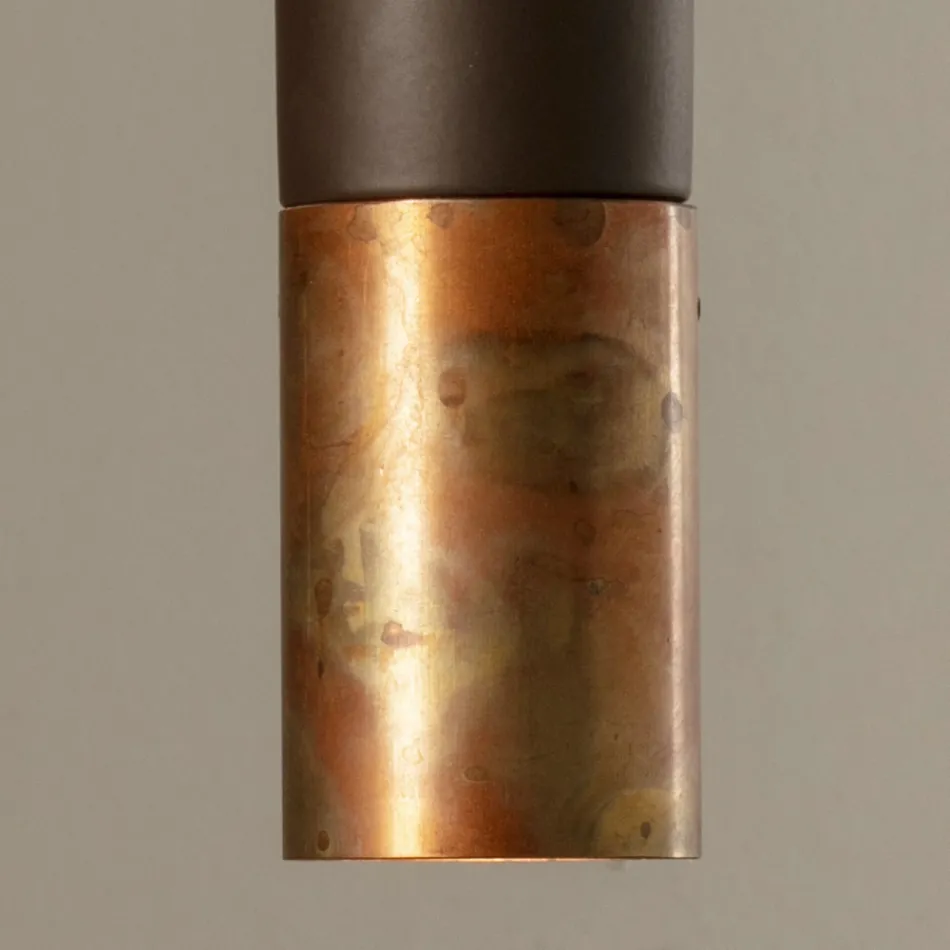 Ophængt lampe i keramik og kobber håndlavet i Italien - Toscot Match Viadurini