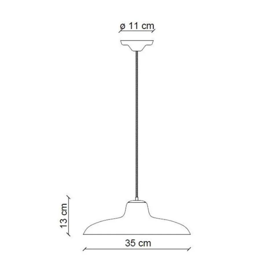Pendellampe i sort keramik og jern industrielt vintage design - Bew Viadurini