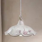 Pendellampe i jern og hånddekoreret bølget keramik - Belluno Viadurini