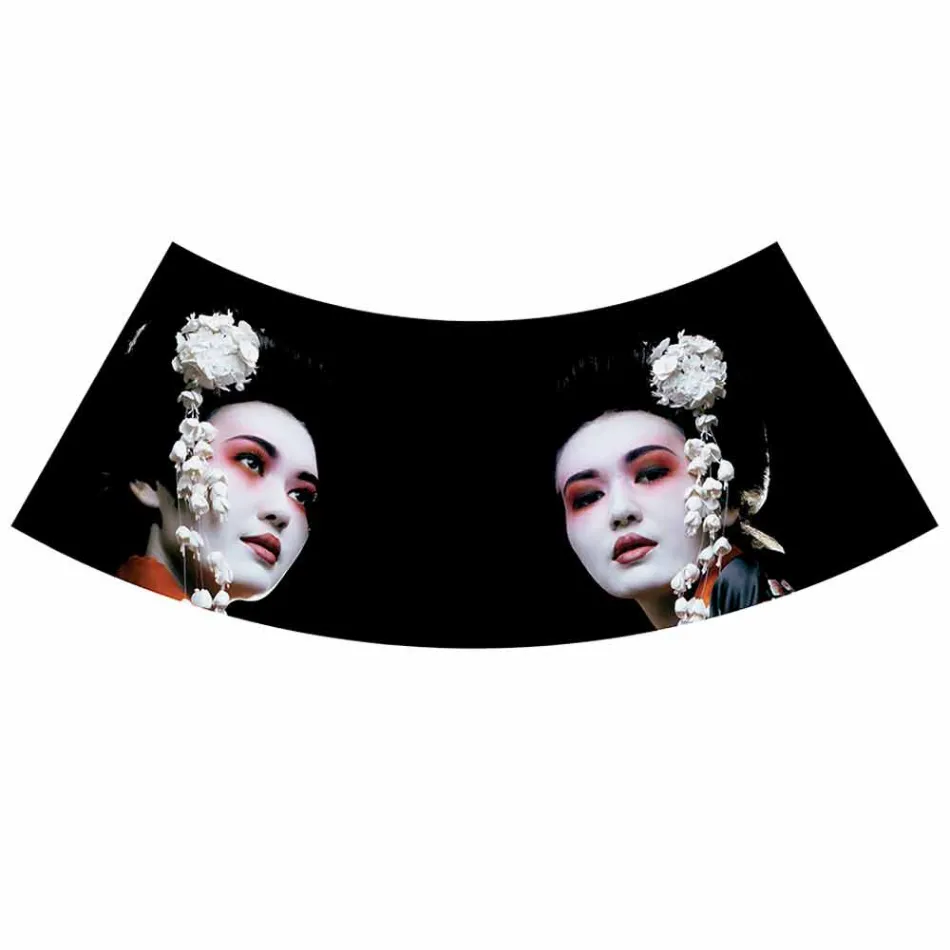 Hængende lampe i antracit hør med internt design Print 2 størrelser - Bramosia Viadurini