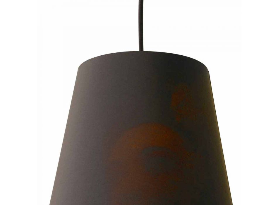 Hængende lampe i antracit hør med internt design Print 2 størrelser - Bramosia Viadurini
