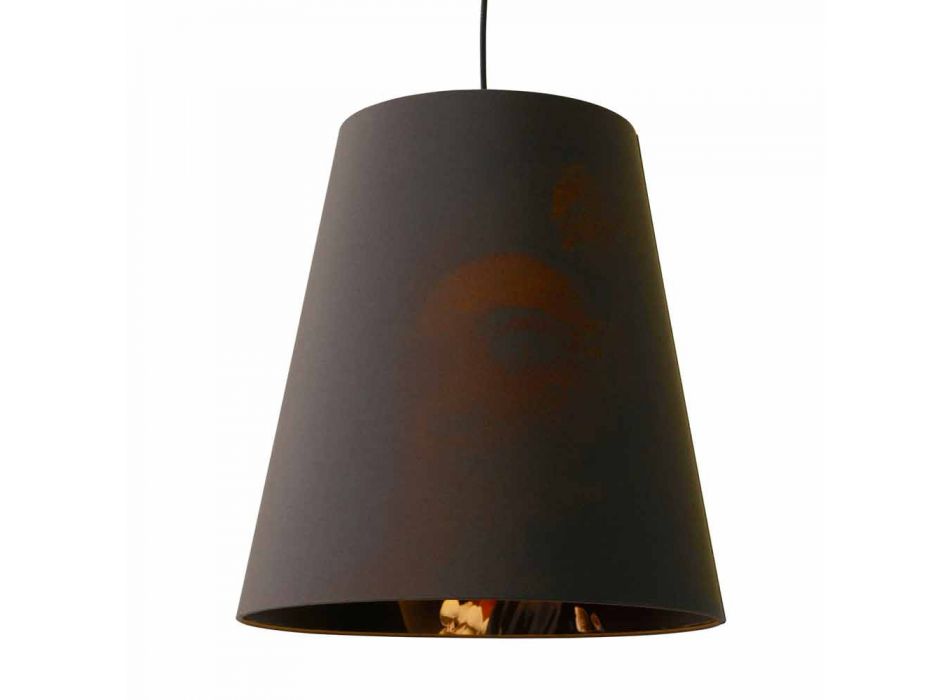 Hængende lampe i antracit hør med internt design Print 2 størrelser - Bramosia Viadurini