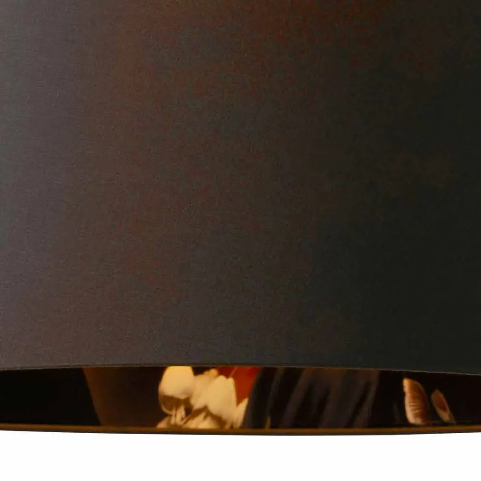 Hængende lampe i antracit hør med internt design Print 2 størrelser - Bramosia Viadurini