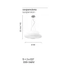 Pendellampe i blæst hvidt glas og forkromet metal - Illumina Viadurini