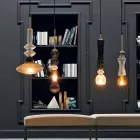 Hængende lampe i Murano-glas og stof fremstillet i Italien - Missi Viadurini