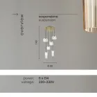 Pendellampe i blæst stribet glas og malet metal - Giuliano Viadurini